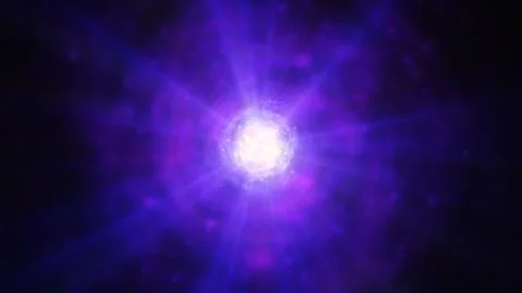 Futuristic space particles in bright round energy structure Illustrazione stock