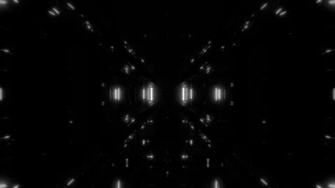 Futuristic space sci-fi hangar tunnel corridor with nice reflections and glass イラスト素材