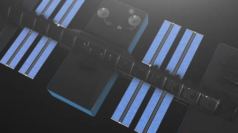 Futuristic Space Server Farm Data Center with Sun in Background Stock Footage 328491174