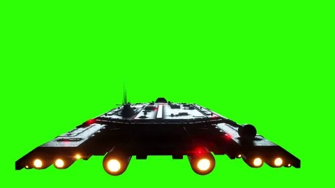 Futuristic space ship. Realistic 4k animation. Green screen. Stock Footage 71805033
