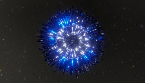 Futuristic space ship in space Stock Illustration