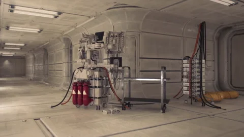 Futuristic space station with cutting edge tech and safety gear Stock Footage 296267384