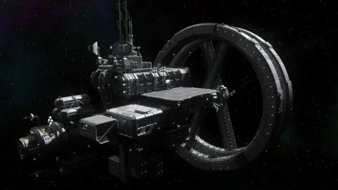 Futuristic Space Station in Deep Space. 動画素材 157502729