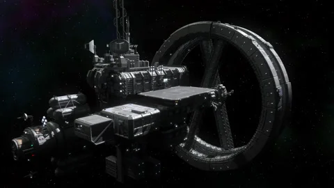 Futuristic Space Station in Deep Space. Stock Footage 157513867