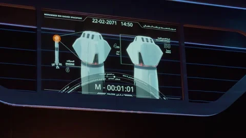 Futuristic spacecraft concept display Stock Footage 328843240