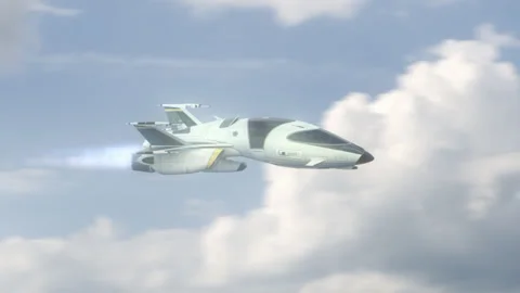 Futuristic Spacecraft flying in the sky. Stock Footage 165009841