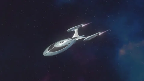 Futuristic Spacecraft Flying in Space. Stock Footage 316153246