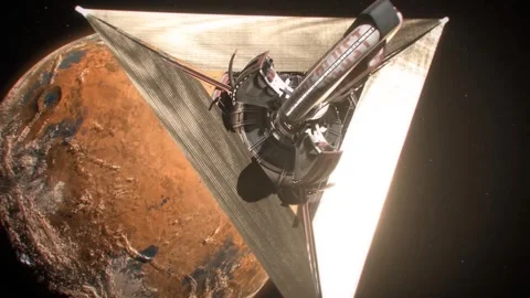 Futuristic Spaceship - Approaching Target Planet in a Triple Star System_6 of 6 Видео 342944661