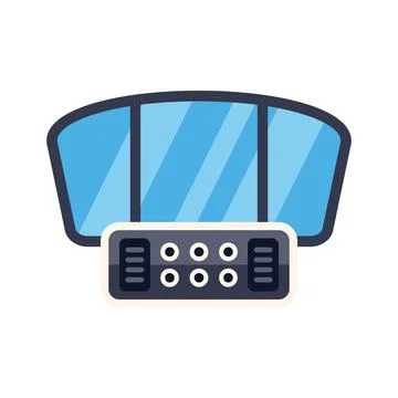 Futuristic spaceship cockpit control panel with wide windows showing deep s.. Stock Illustration