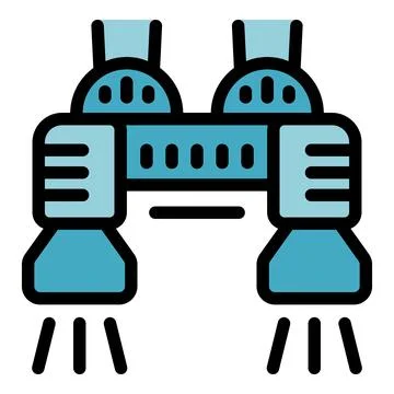 Futuristic spaceship engine activating thrusters for takeoff Stock Illustration