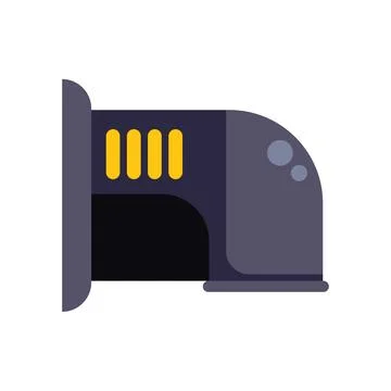 Futuristic spaceship engine starting up with plasma thrusters activating Stock Illustration