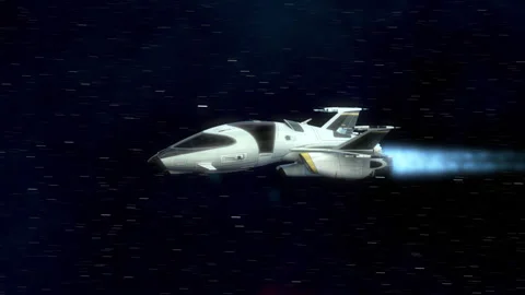 Futuristic Spaceship Flying in deep Space. Stock Footage 165775180