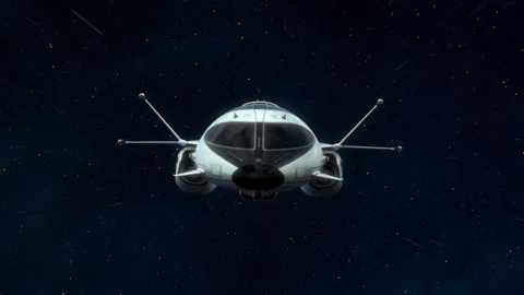 Futuristic Spaceship Flying in deep Space. Stock Footage 167124993