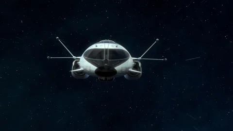 Futuristic Spaceship Flying in deep Space. Stock Footage 167125190