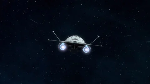Futuristic Spaceship Flying in deep Space. Stock Footage 167839294