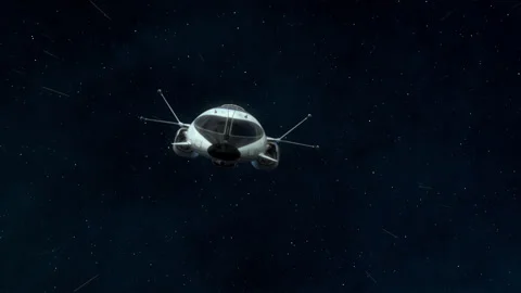 Futuristic Spaceship Flying in deep Space. Video stock 168364576
