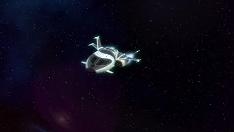 Futuristic Spaceship Flying in deep Space. Stock Footage 168741265