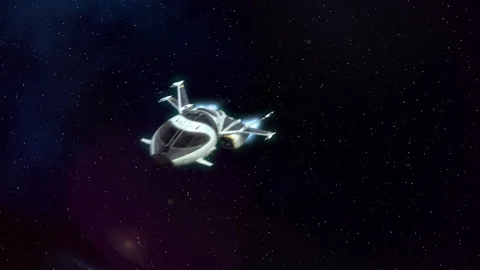 Futuristic Spaceship Flying in deep Space. Stock Footage 168741513