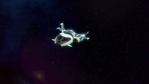 Futuristic Spaceship Flying in deep Space. Video stock 169079736