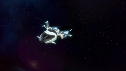 Futuristic Spaceship Flying in deep Space. Stock-Footage 169081073