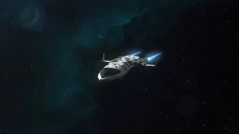 Futuristic Spaceship Flying in Space. 스톡 동영상 90513431