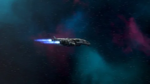 Futuristic Spaceship Flying in Space. 動画素材 122075151