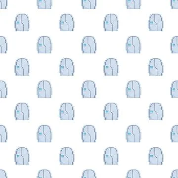 Futuristic spaceship hatch door technology seamless pattern 스톡 일러스트