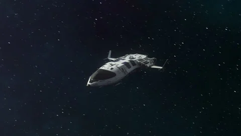 Futuristic Spaceship Hovering in Space. Stock Footage 206211288