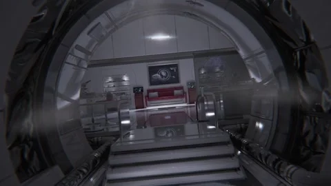 Futuristic spaceship from the inside 01 Stock Footage 268060235