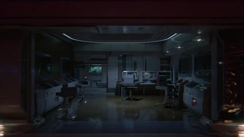 Futuristic spaceship from the inside in Space 04 Stock Footage 268095933