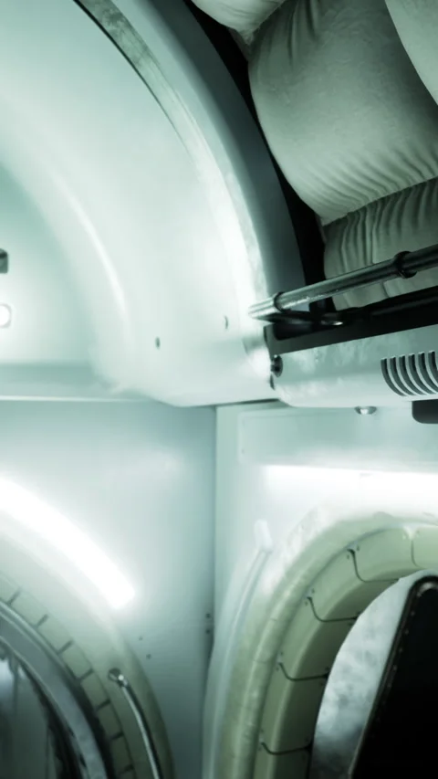 Futuristic spaceship interior showcases technology and structure Stock Footage 336431258