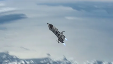 Futuristic Spaceship Leaving a Planet. 動画素材 122106488