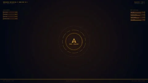 Futuristic Spaceship Navigation Interface with Warp Drive Engaged Stock Footage 347627769