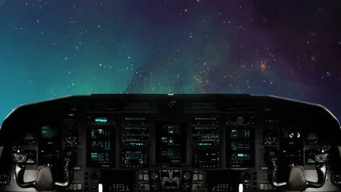 Futuristic Spaceship Traveling in Outer Space Video stock 87401244