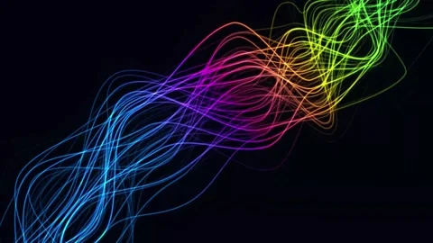 Futuristic Spectrum waves line vibrant color on black background Stock Footage 311747448