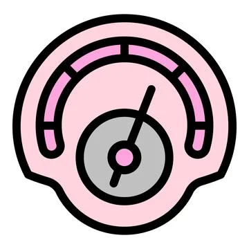 Futuristic speedometer icon, outline style Illustrazione stock