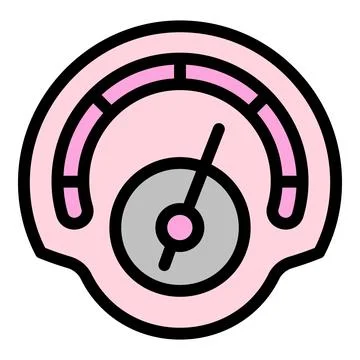 Futuristic speedometer icon, outline style 스톡 일러스트