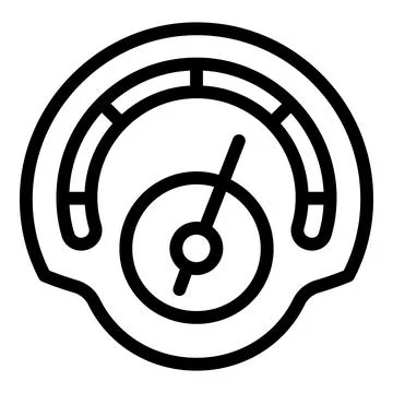 Futuristic speedometer icon, outline style 스톡 일러스트