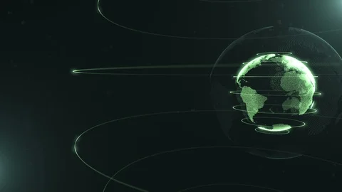 Futuristic sphere of dots. Globalization interface. Sense of science and Stock Footage 105206388