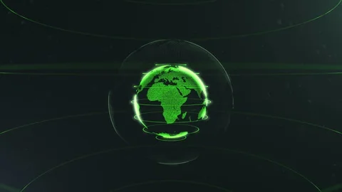 Futuristic sphere of dots. Globalization interface. Sense of science and Stock Footage 105206899