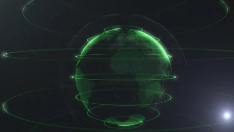 Futuristic sphere of dots. Globalization interface. Sense of science and 스톡 일러스트