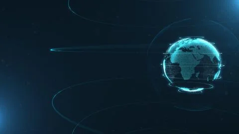 Futuristic sphere of dots. Globalization interface. Sense of science and Illustrazione stock