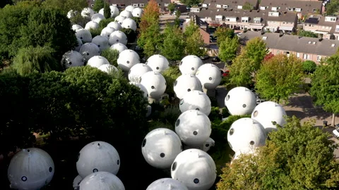 Futuristic Sphere Houses Stock Footage 140619647