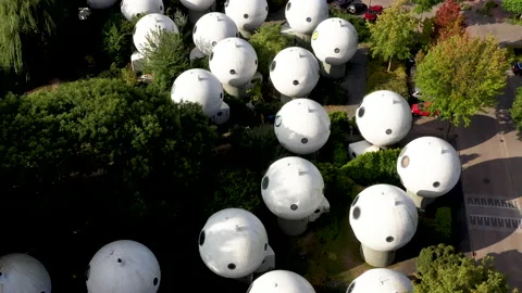 Futuristic Sphere Houses Video stock 140619673