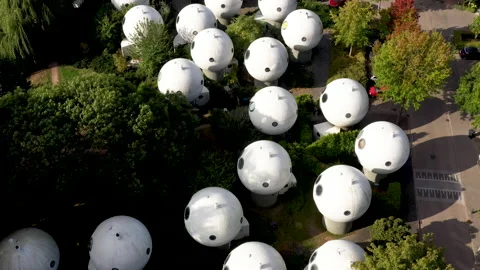 Futuristic Sphere Houses Video stock 140619688