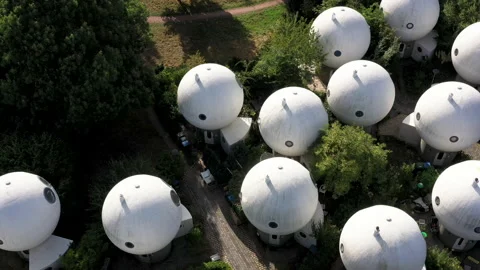 Futuristic Sphere Houses Video stock 140619835