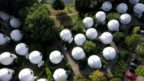 Futuristic Sphere Houses Video stock 140619847