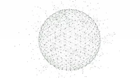 Futuristic sphere made of particles for connect network Stock Footage 312249592
