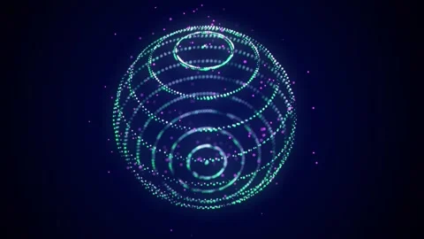 Futuristic sphere made of particles Stock Footage 284207844