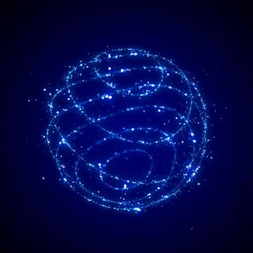 Futuristic sphere made of particles Stock Illustration